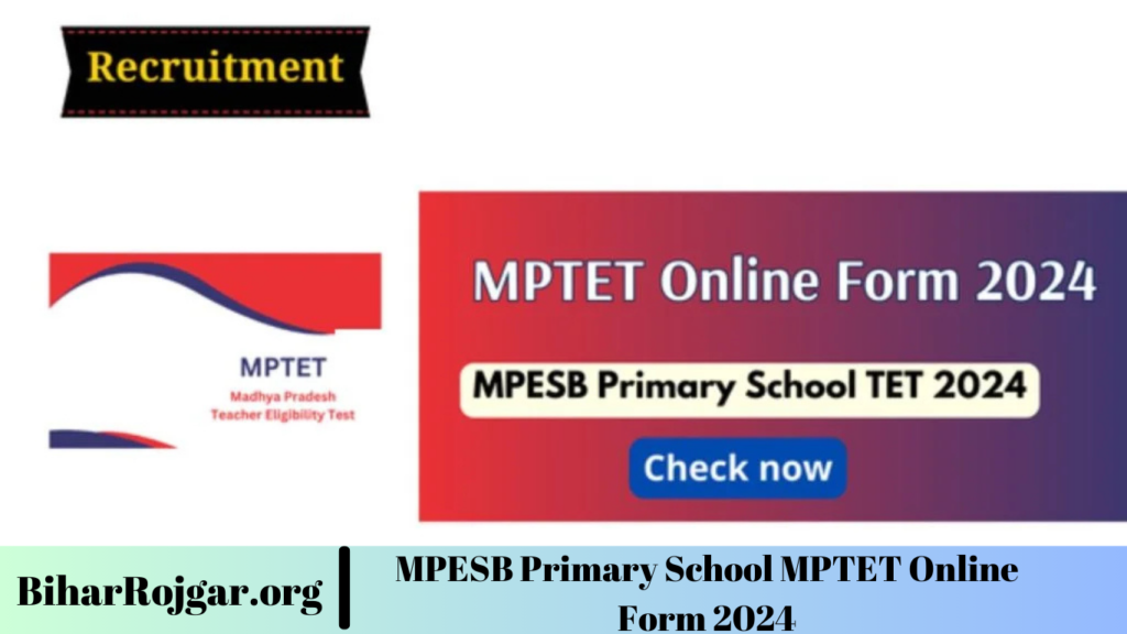 MPESB Primary School MPTET Online Form 2024