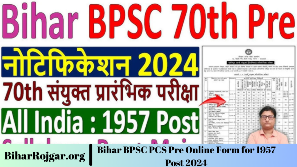 Bihar BPSC PCS Pre Online Form for 1957 Post 2024