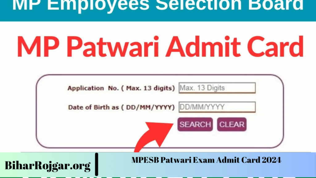 MPESB Patwari Exam Admit Card 2024