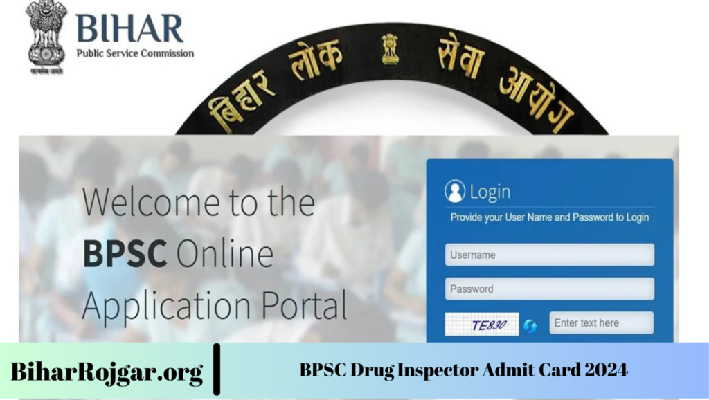 BPSC Drug Inspector Admit Card 2024