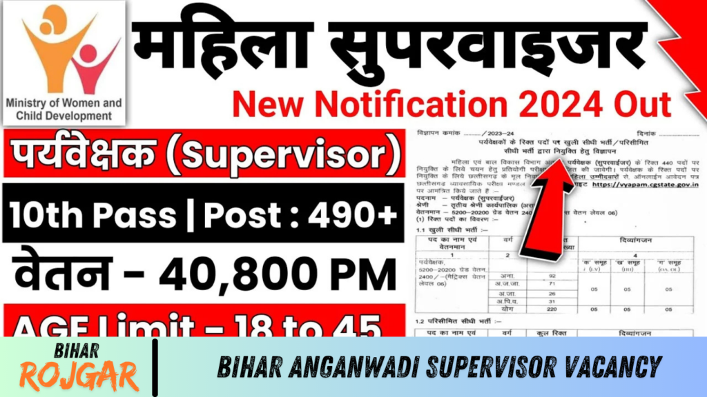 Bihar Anganwadi Supervisor Vacancy