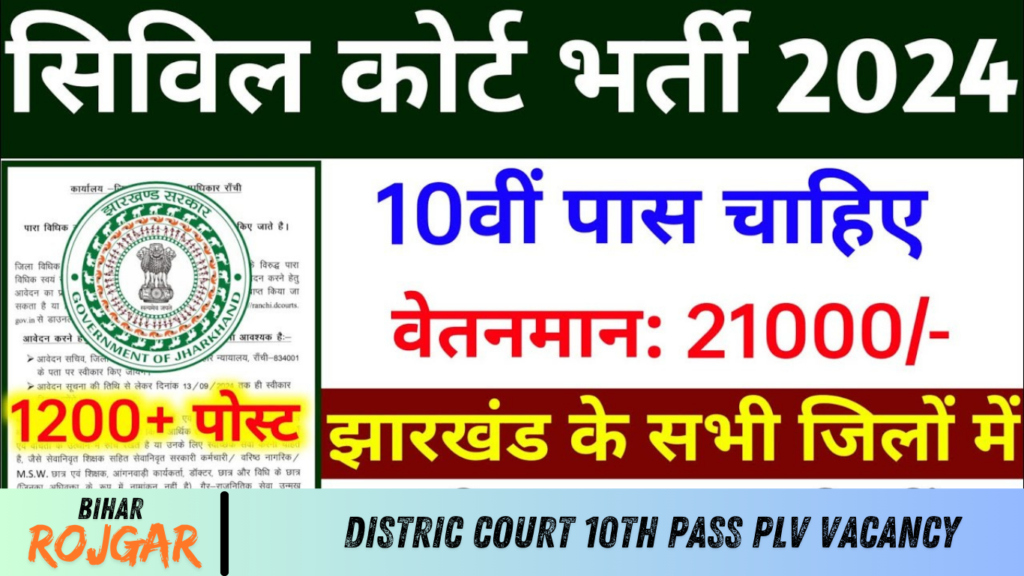 Distric Court 10th Pass PLV Vacancy