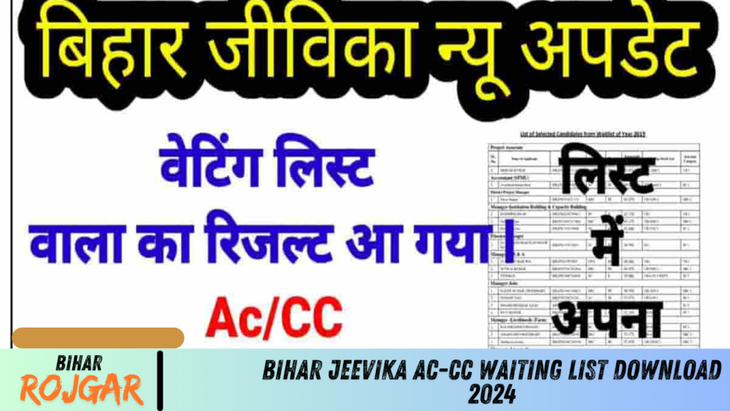 Bihar Jeevika AC-CC Waiting List Download 2024